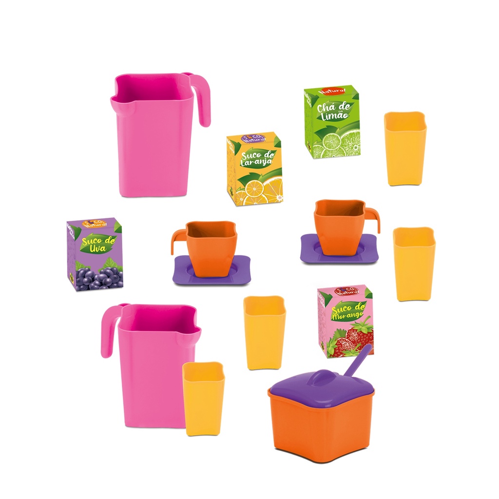Kit Cozinha Infantil Suquinho E Cha Happy House Diversao Com As Amigas - Samba Toys