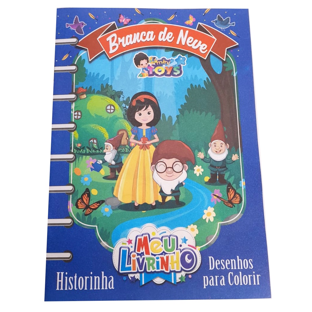 MINI LIVRINHO PARA COLORIR BRANCA DE NEVE INFANTIL HISTORINHA
