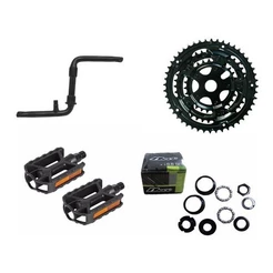 KIT PEDIVELA TRIPLO 24/34/42 + MOVIMENTO CENTRAL SELADO + PEDAL
