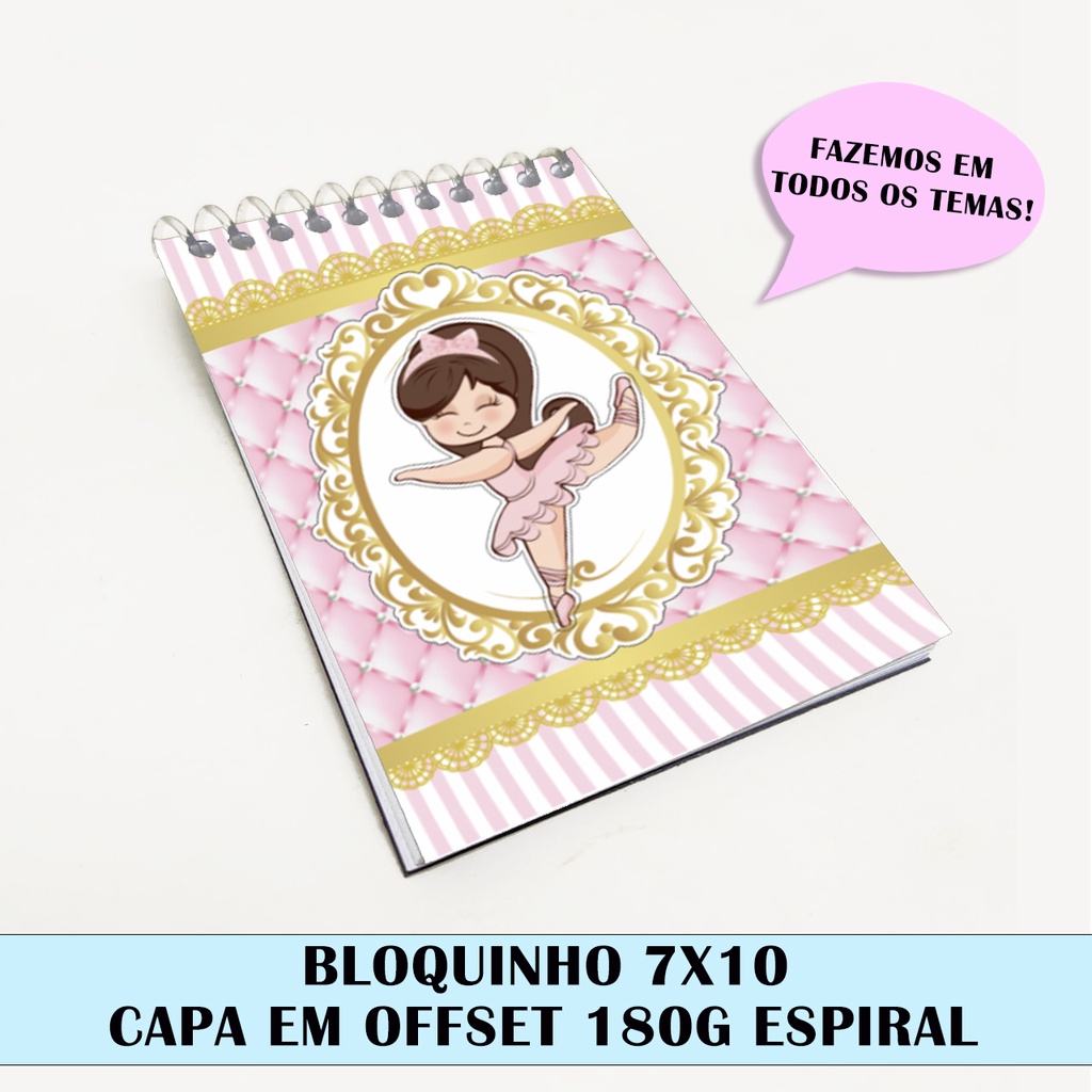 Bloquinho para festa tema bailarina