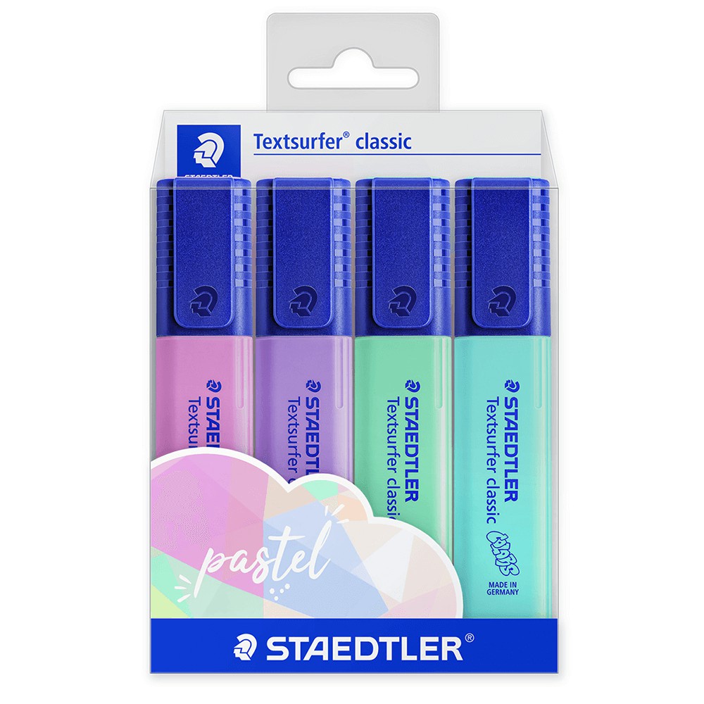 Marca-Texto TextSurfer Classic Retrô Pastel Staedtler - Estojo 4 UN ...