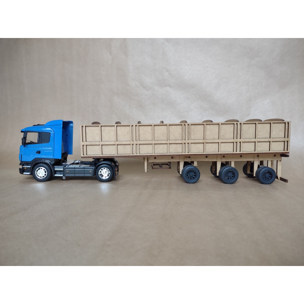Recorte Carreta Vanderleia Granel Grade Alta 1:32 Miniatura Caminhão