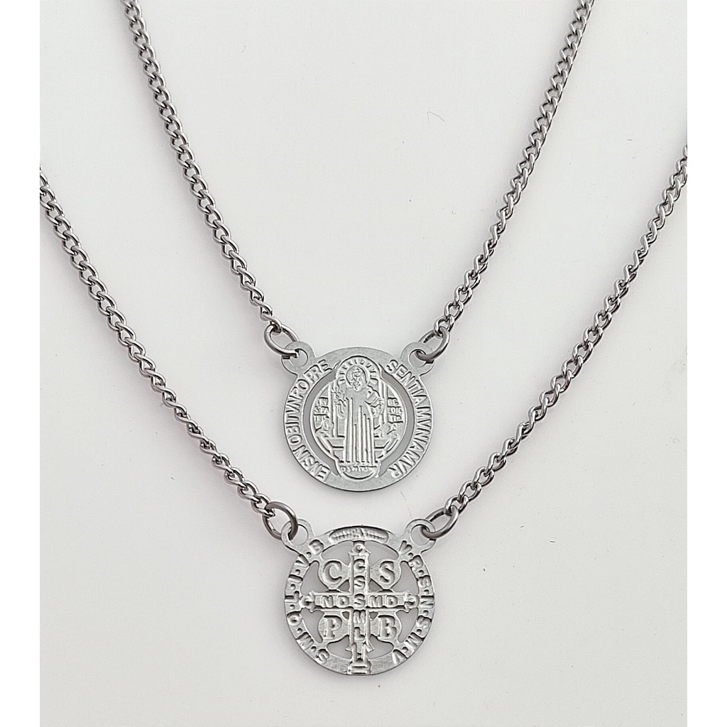 Escapulário de São Bento em Aço Inox em Oferta na Shopee