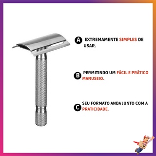 Aparelho de Barbear Aço Inox Metal Lâmina Gilete Prestobarba Antigo ...