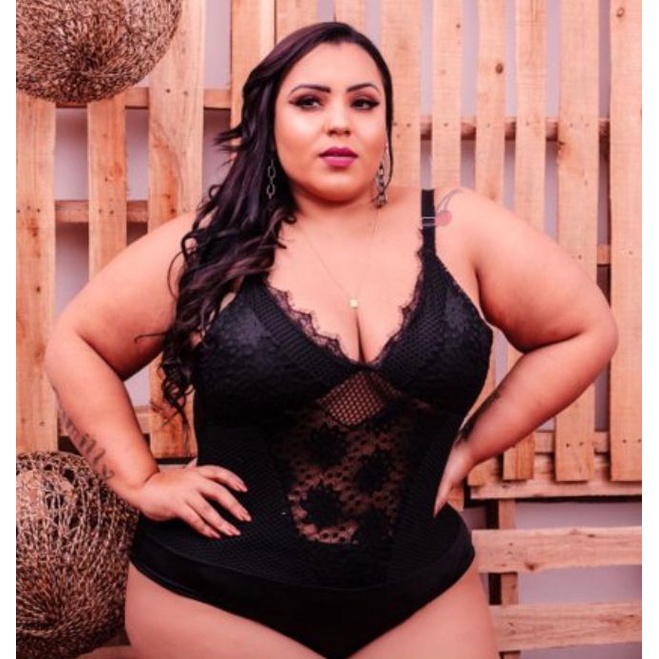 Body Plus Size de Renda Importada 5696 - Jackie Lingerie