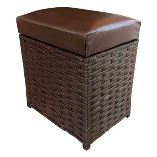 Bau Puf Brinquedos Sala Cesto Roupas Banheiro Em Fibra Sintetico Vime Junco 48x40x30 em Oferta na Shopee