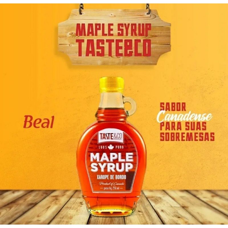 Xarope de Bordo Maple Syrup 250ml - Taste&co - Xarope de Bordo