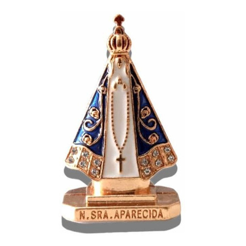 Enfeite Autocolante Dourado Nossa Senhora Aparecida Strass