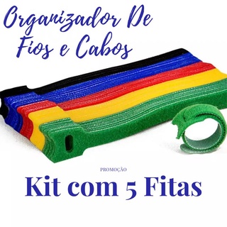 Organizador de fios e cabos kit com 5 unidades