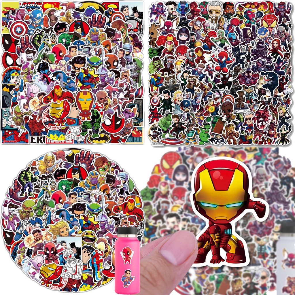 200/100/50PCS Disney Marvel Os Vingadores Adesivos De Desenho Super Herói Para Decalque De Capacete De Laptop em Oferta na Shopee