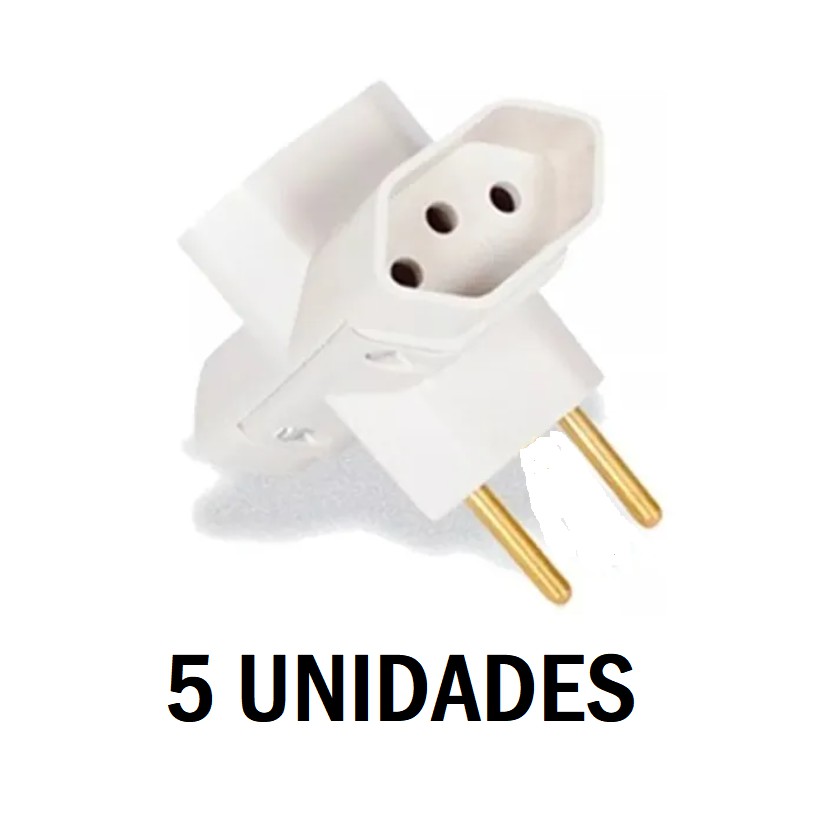 5 Adaptador Te Triplo Benjamin Tê Padrão Inmetro para Tomada 10a Pino ...