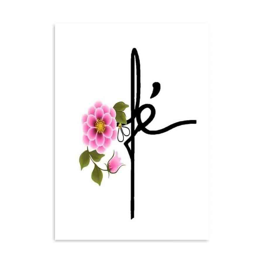 Placa Decorativa Palavra Fé