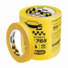Fita Crepe Automotiva Amarela 1 unidade Adelbras 18mm x 40 metros