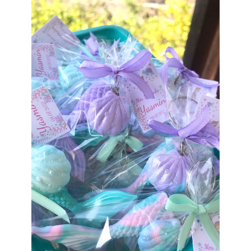 60 chaveiros conchas (biscuit)