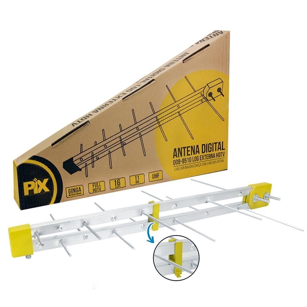 Antena Digital Externa  Full Hd Uhf Hdtv 16 Elementos Aluminio