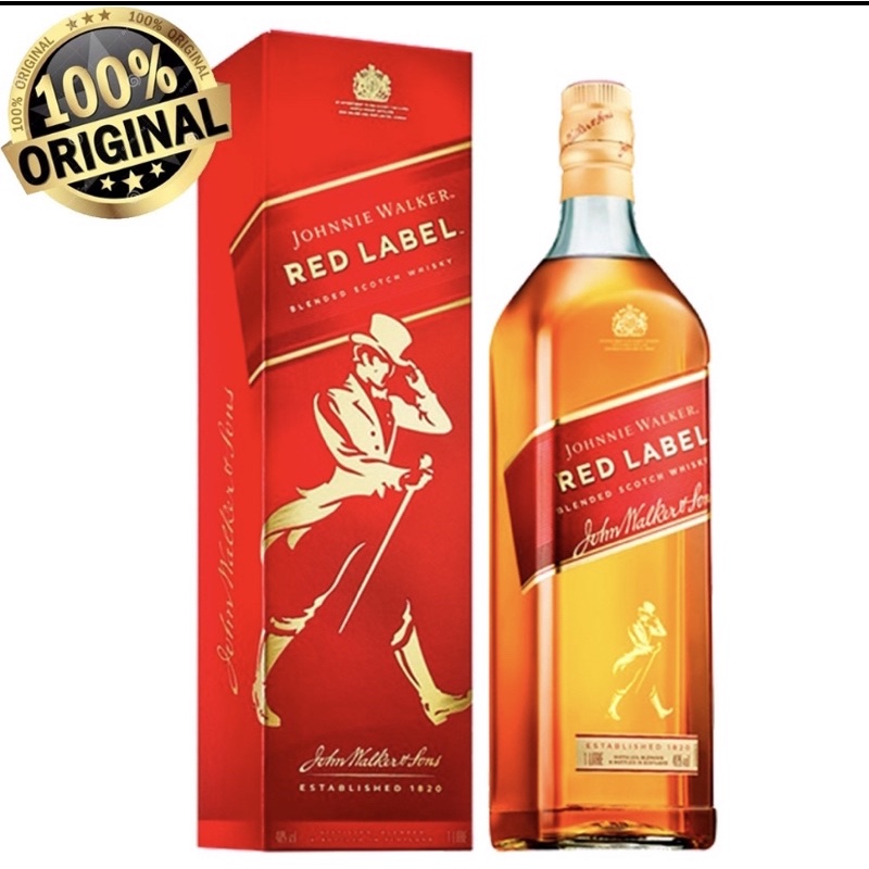 Whisky Red Label 1L Original com Caixa e selo IPI | Shopee Brasil