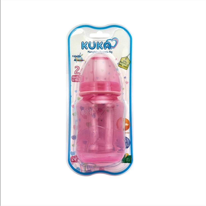 Mamadeira Aquarela Big Bico Orto. Nº2 240ml - Kuka