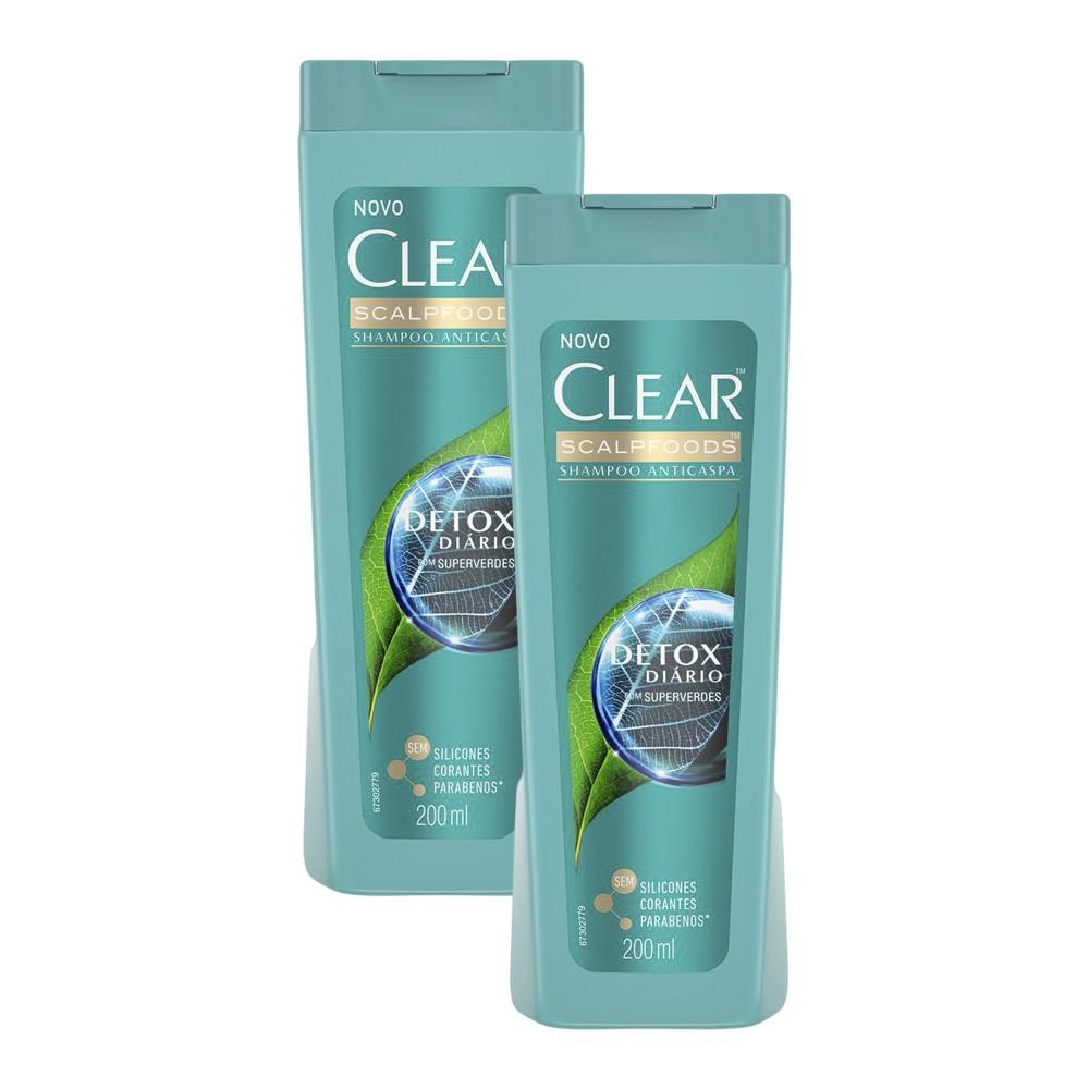 Kit 2 Shampoos Anticaspa Clear Detox Diário 200ml cada em Oferta na Shopee