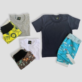 Kit 3 Conjuntos Infantil de Verão Menino Bebê P ao 3 Anos