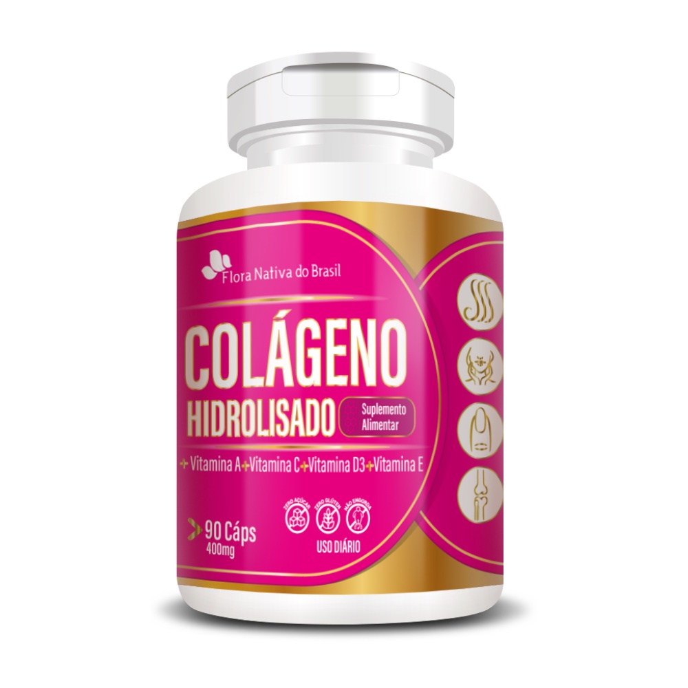 Colágeno Hidrolisado + Vit A + Vit C + Vit E + Vit D 90 Caps em Oferta na Shopee