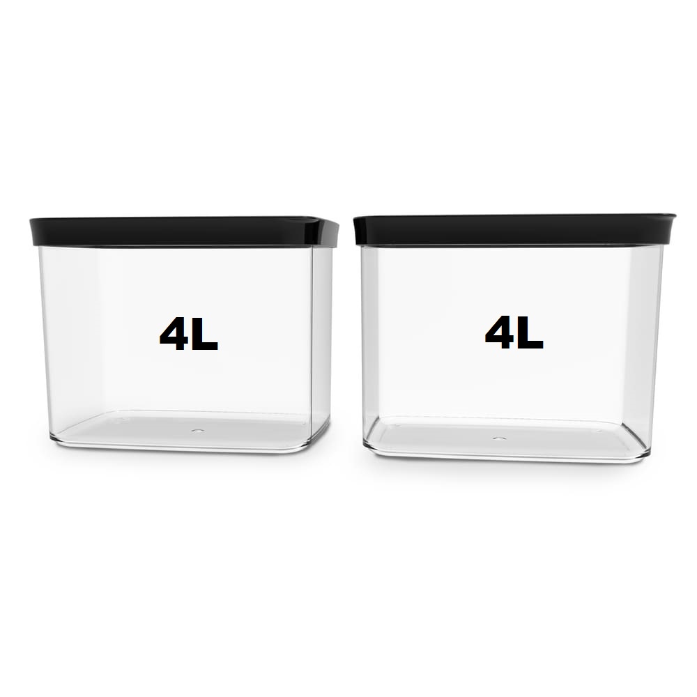 Kit Conjunto de 02 Potes Herméticos para Mantimentos p/ Arroz Feijao 4 Litros