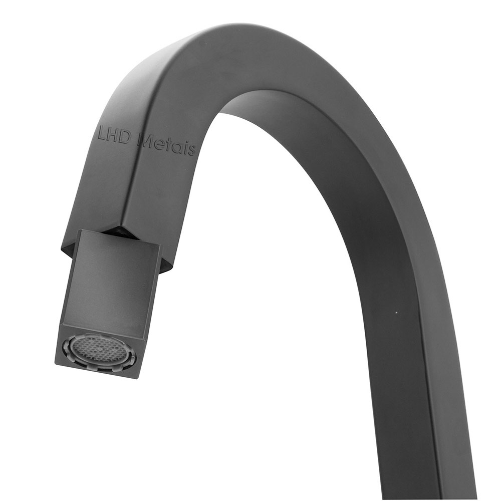 Torneira Banheiro Quadrada Preto Black Pratica Clean Alta — imagem 2 de 2