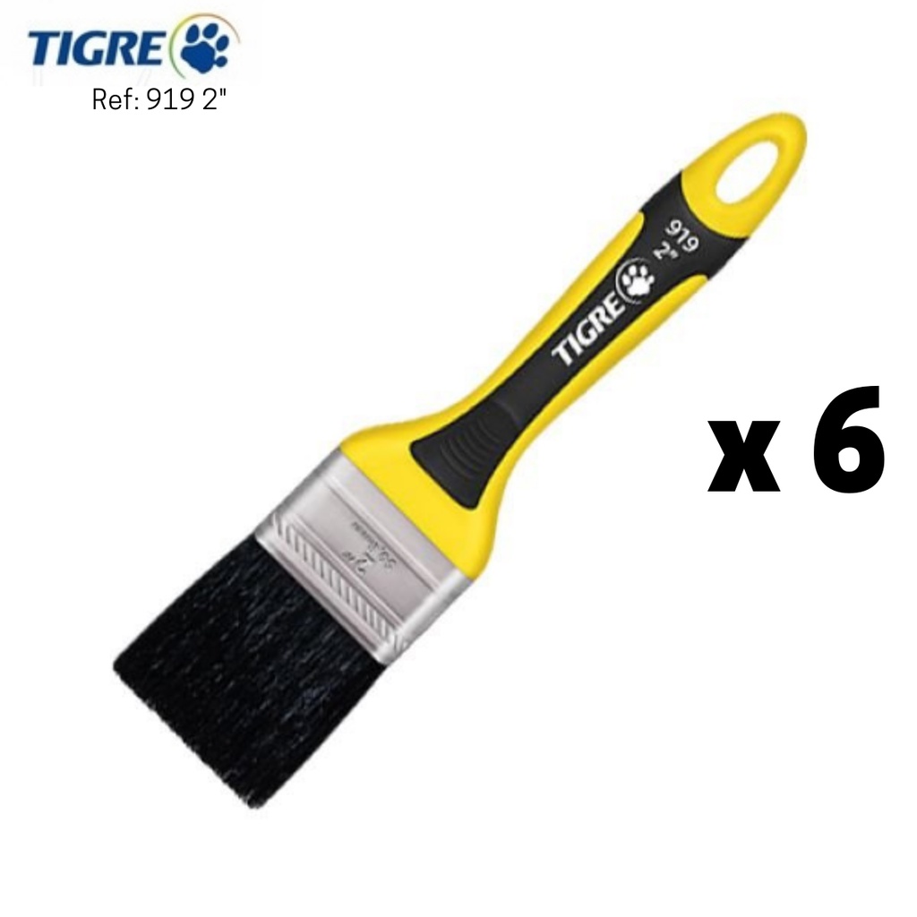 Trincha / Pincel 919 2 polegadas Metal Tigre kit com 06