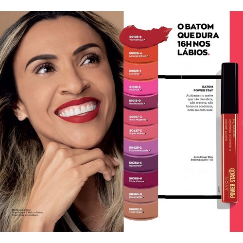 Batom Liquido Power Stay AVON ml Horas de Duração Shopee Brasil