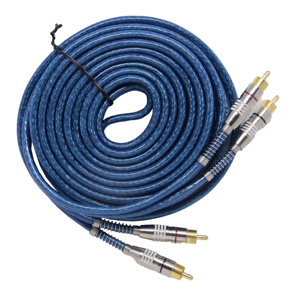 Cabo Rca 5 Metros Blindado Prime Plug Banhado Metal Blue Som em Oferta na Shopee