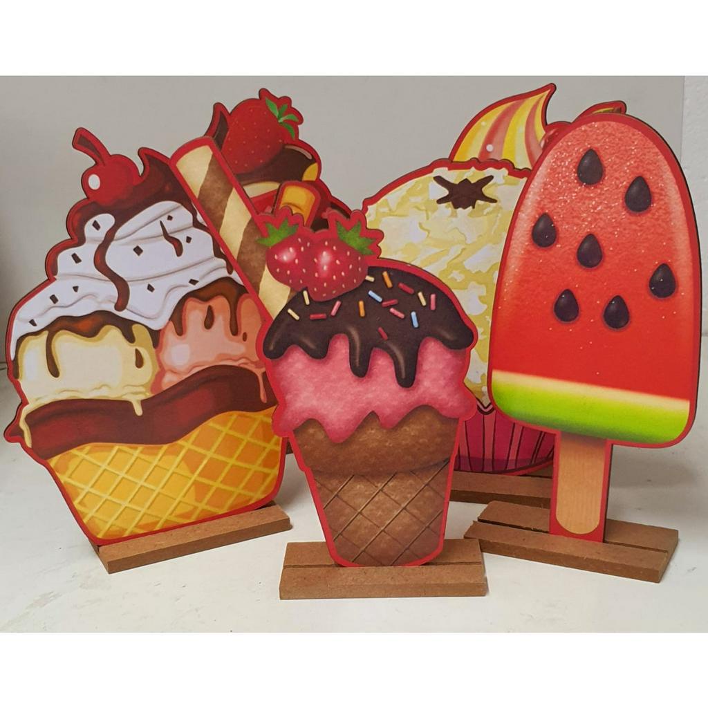 Enfeite de Mesa Decoração Festa Mdf Cup Cake Doce Docinho
