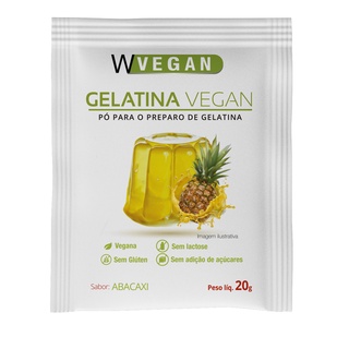 Gelatina Vegan 20g Sabor Abacaxi WVegan Vegano Agar Agar