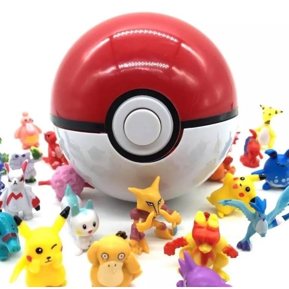 Pokebola Original 7cm + 10 Pokemons Aleatórios - Pokeball