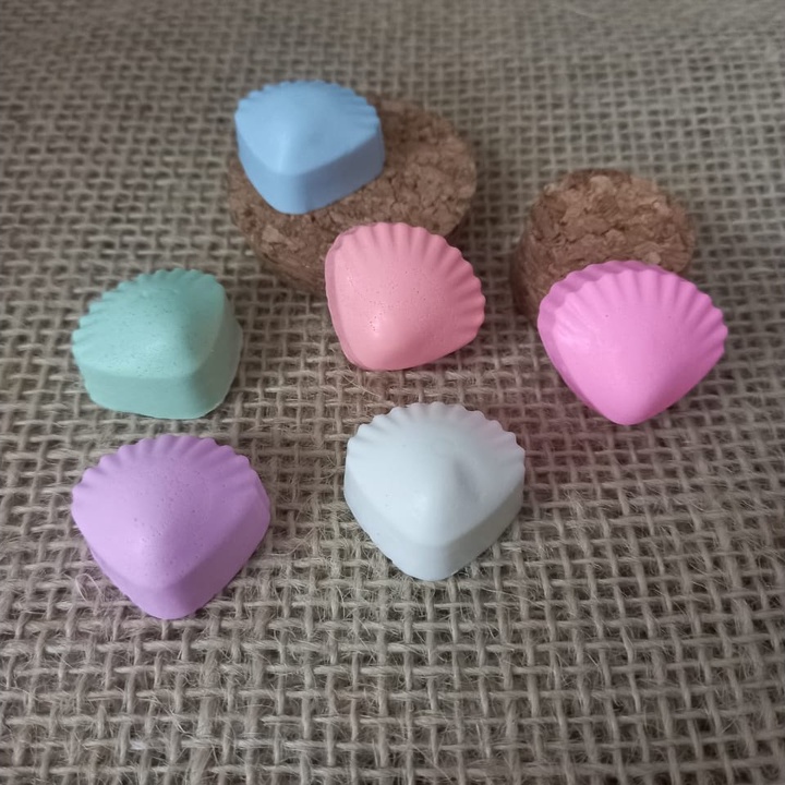 Kit 50 unidSabonete MINI CONCHA 2,5CM - anivers lembrança matern fundo do mar ariel sereia