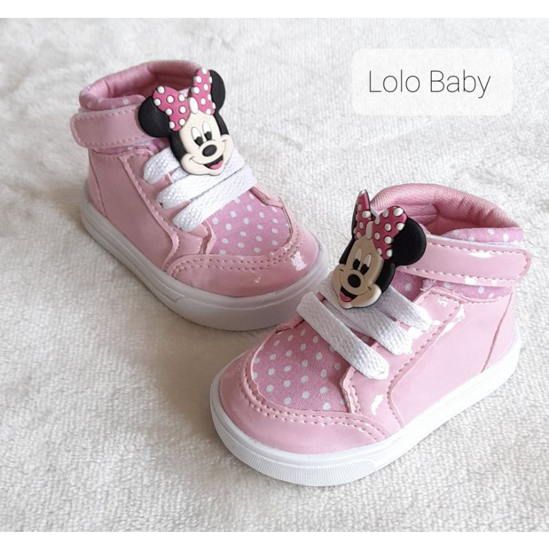 tênis estilo botinha minie rosa em promoção