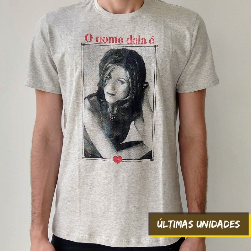 Camiseta Camisa Jennifer Aniston Friends Rachel Unissex Marfim Mescla Algodão