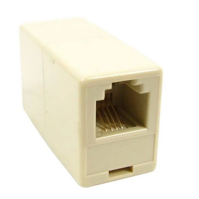 1x Emenda para RJ11 ponto a ponto Telefone Telefonia Interfone Interfonia