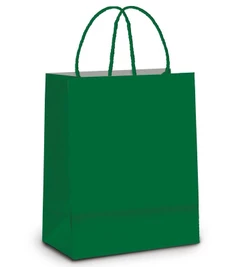 Sacola de Papel Pequena - Verde Bandeira - 10 unidades - Cromus - Rizzo Distribuidora