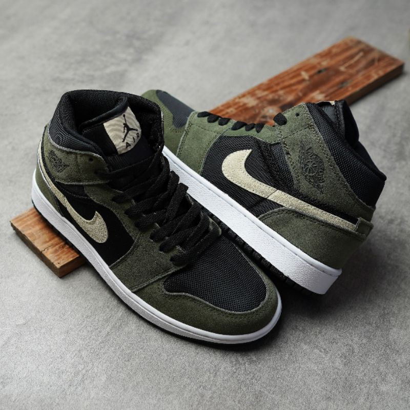 air jordan 1 mid military olive