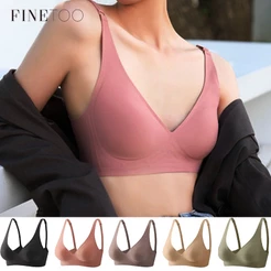 FINETOO Mulher Fio De Soutien Sem Costura Push Up Bras Ladies Fitness Sports Bra Sexy Intimates Lingerie