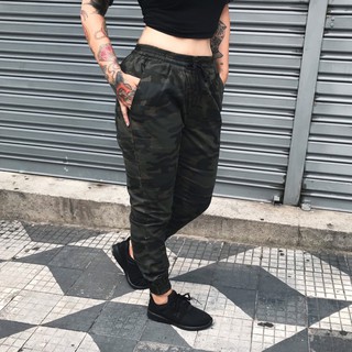 calça camuflada feminina colorida