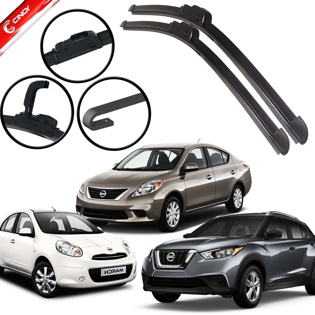 Par Palheta De Silicone NISSAN Kicks March Tiida Limpador do Parabrisa