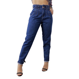 Calça Jeans Modelo Mon Com Elástico Na Cintura Moda Feminina