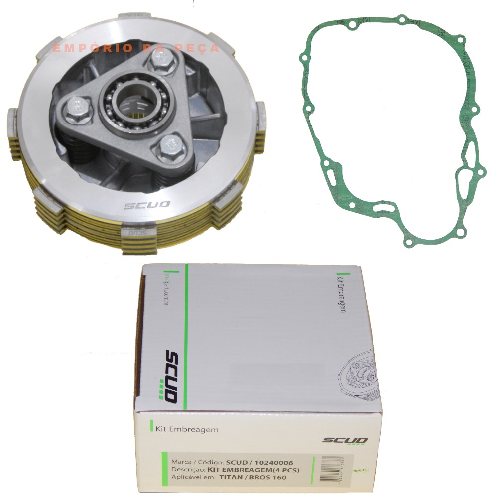 Kit Embreagem Completa Original Scud Moto Honda Cg 160 Titan Fan Start Bros 160 em Oferta na Shopee