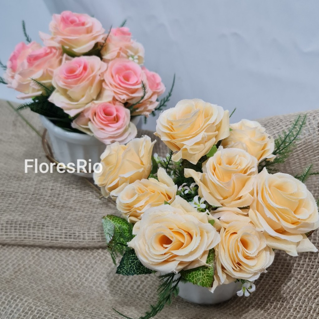 Rosa artificial buque com 5 flor P/ Decoração Casamento, Arranjos, Decorar  Festas e casa | Shopee Brasil