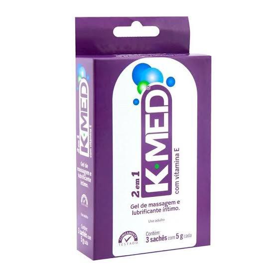 Gel Lubrificante Íntimo K-Med 2 em 1 com 3 sachês | Shopee Brasil