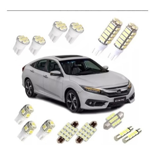 Kit Lampadas Led Honda New Civic G10 2017 2018 Placa Teto Ré