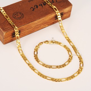 Combo Pulseira + Corrente Aço Folheada Ouro 18k Linda 62+46 Aço68