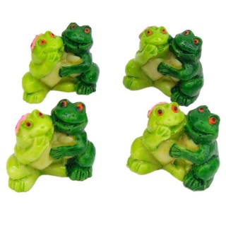Sapo Casal C/ Lacinho MIniatura Pct C/4 Pcs em Oferta na Shopee