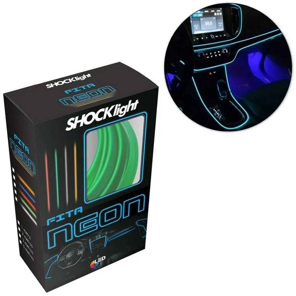 Fita Led Luz Interna Neon Painel 1m Metro Tunning Verde em Oferta na Shopee