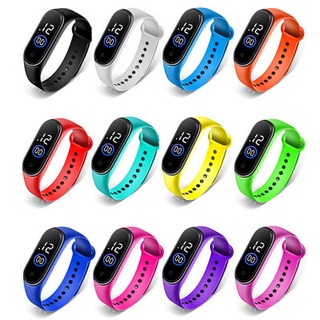 Relógio de Pulso Digital com LED Unissex Esportivo/Pulseira Mi Band 3 e 4 Mi 4 silicone